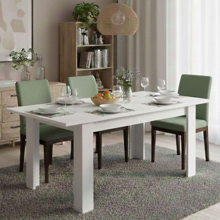 Tavolo allungabile 6-8 posti 140-190x90cm bianco - Abudula