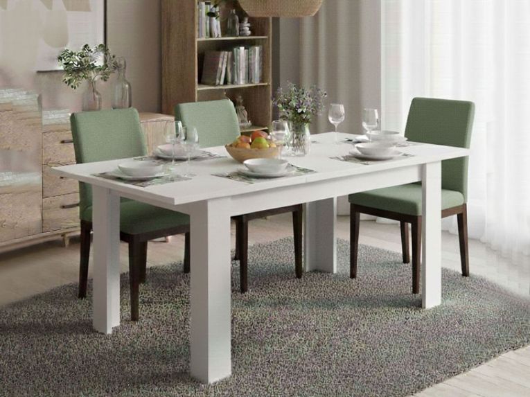 Tavolo allungabile 6-8 posti 140-190x90cm bianco - Abudula