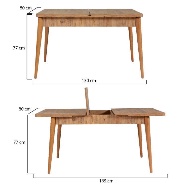 Tavolo allungabile 6-8 posti 165x80cm quercia - Loiano