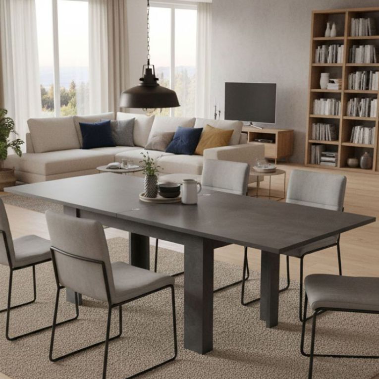 Tavolo allungabile 6-8 posti 90x90cm ardesia - Airin