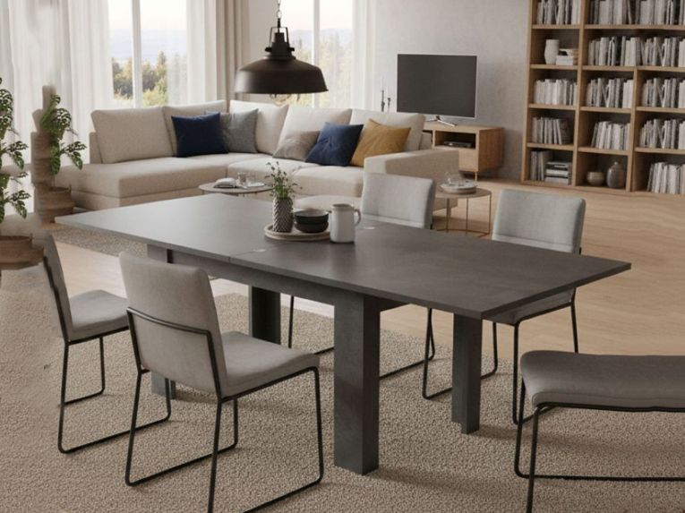 Tavolo allungabile 6-8 posti 90x90cm ardesia - Airin