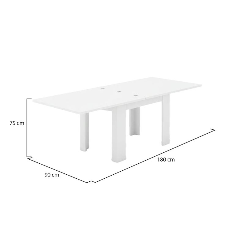 Tavolo allungabile 6-8 posti 90x90cm bianco anticato - Airin