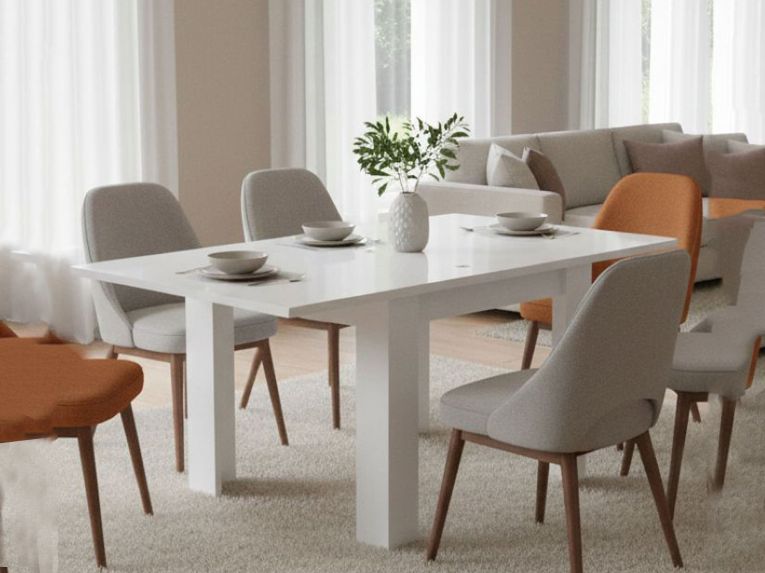 Tavolo allungabile 6-8 posti 90x90cm bianco anticato - Airin