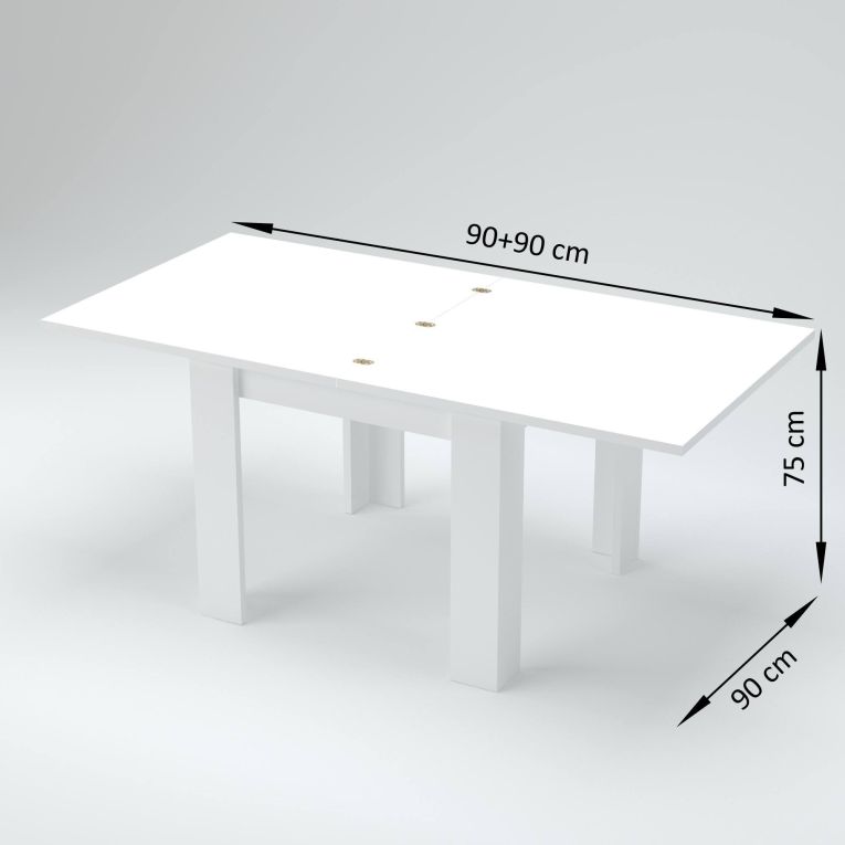 Tavolo allungabile 6-8 posti 90x90cm grigio - Airin