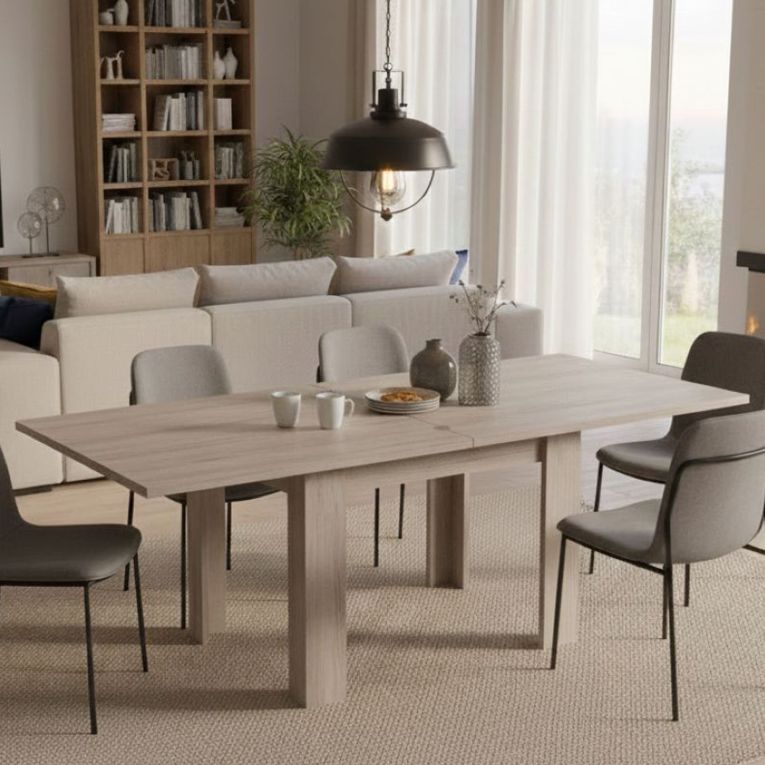 Tavolo allungabile 6-8 posti 90x90cm rovere - Airin