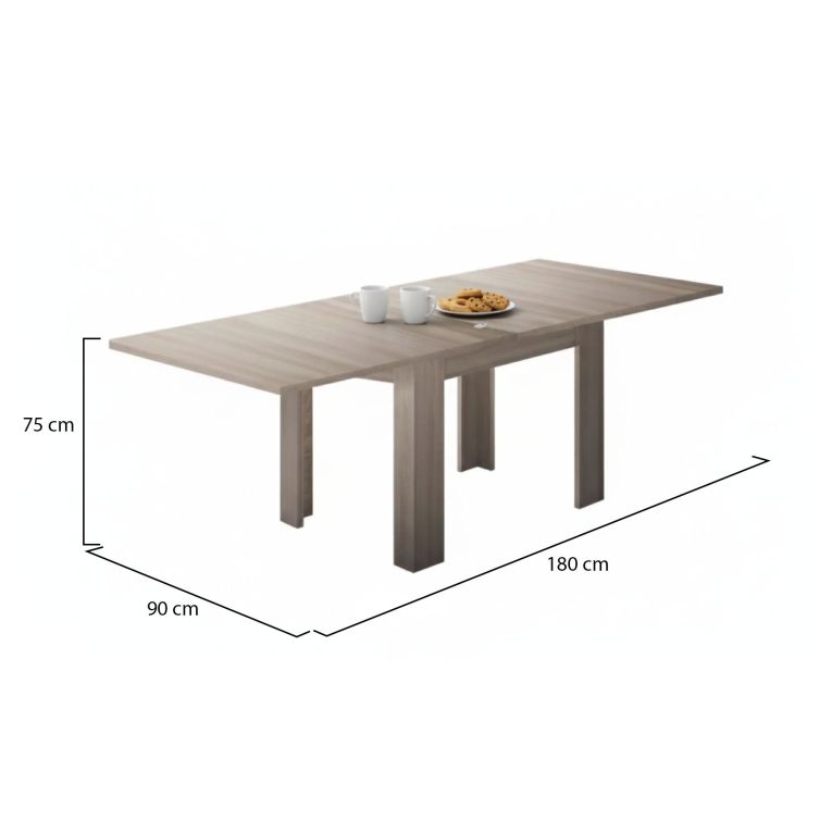 Tavolo allungabile 6-8 posti 90x90cm rovere - Airin