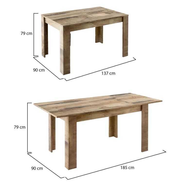 Tavolo allungabile 8-10 posti 137x90cm acacia - Takumi