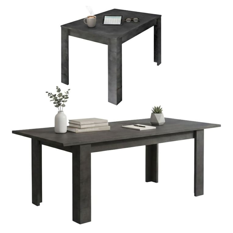Tavolo allungabile 8-10 posti 137x90cm ardesia - Takumi