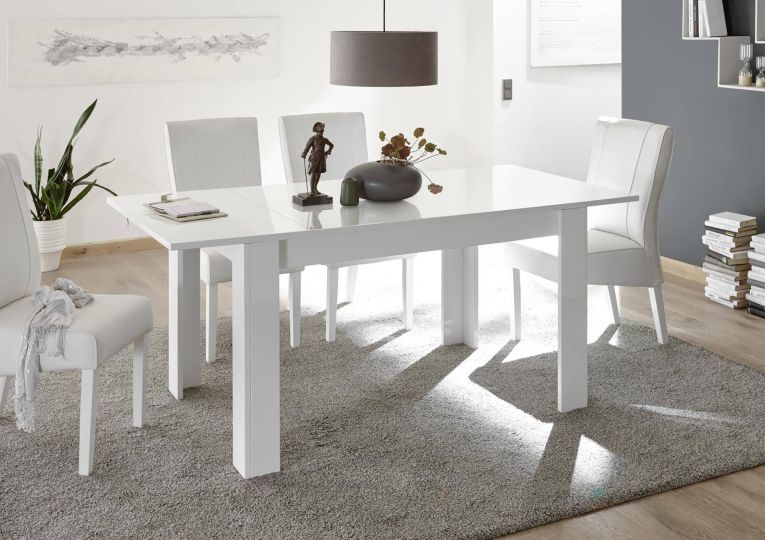 Tavolo allungabile 8-10 posti 137x90cm bianco lucido - Takumi
