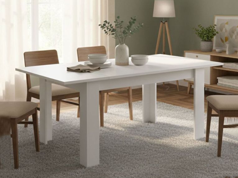 Tavolo allungabile 8-10 posti 137x90cm bianco lucido - Takumi