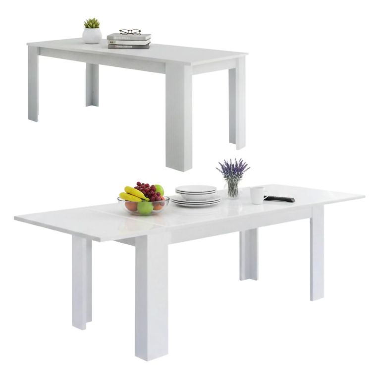 Tavolo allungabile 8-10 posti 140-190x90cm bianco anticato - Arizon