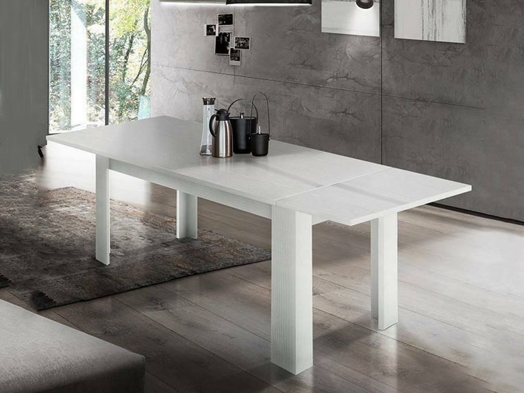 Tavolo allungabile 8-10 posti 140-190x90cm bianco anticato - Arizon