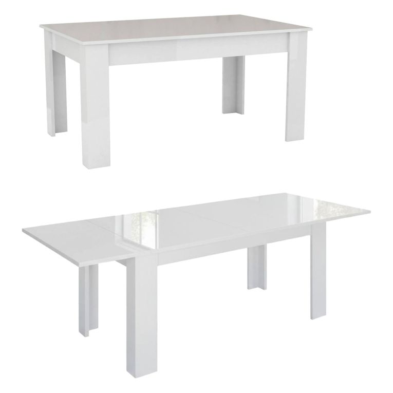 Tavolo allungabile 8-10 posti 140-190x90cm bianco lucido - Arizon