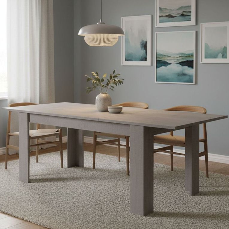 Tavolo allungabile 8-10 posti 160-220x88cm cemento - Artino
