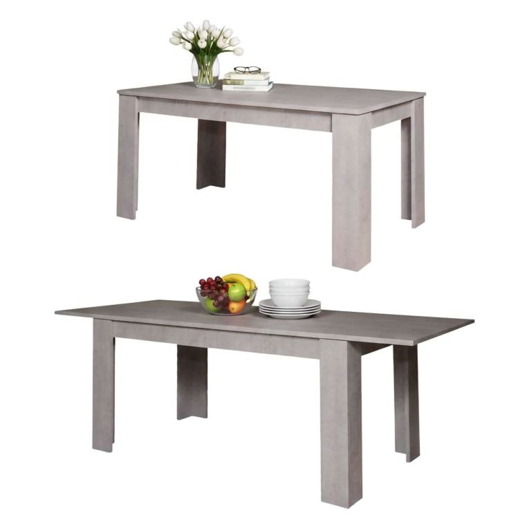 Tavolo allungabile 8-10 posti 160-220x88cm cemento - Artino