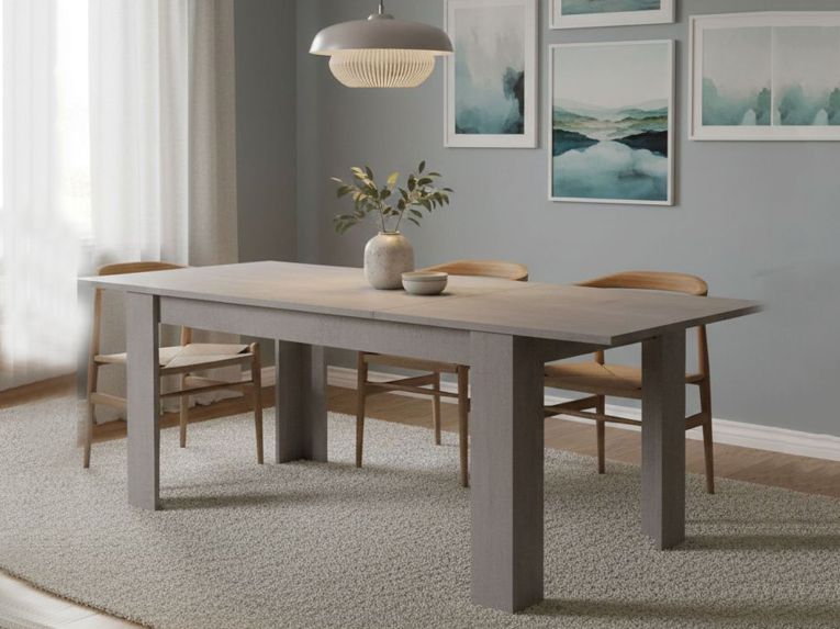 Tavolo allungabile 8-10 posti 160-220x88cm cemento - Artino