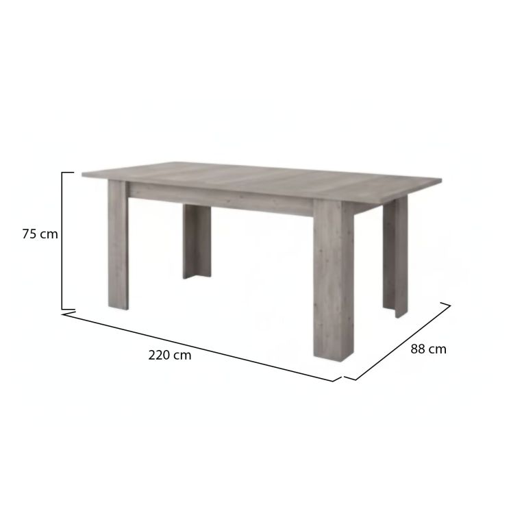 Tavolo allungabile 8-10 posti 160-220x88cm rovere - Artino