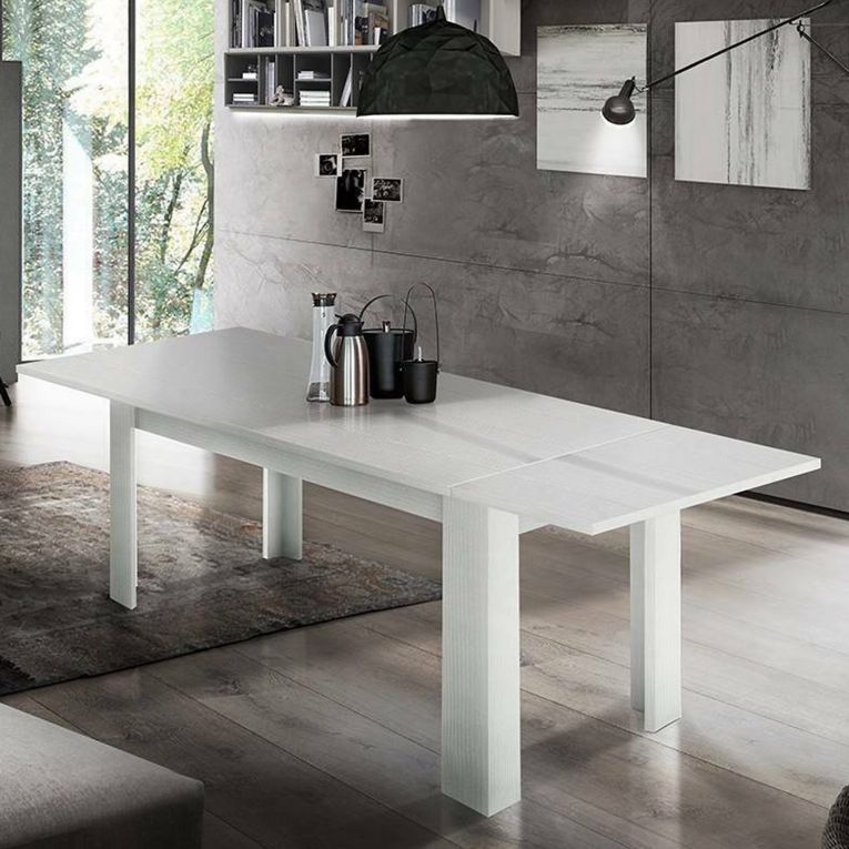Tavolo allungabile 8-12 posti 160-210x90cm bianco anticato -Agenore