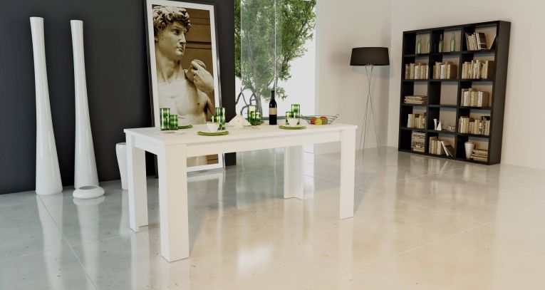 Tavolo allungabile 8-12 posti 160-210x90cm bianco anticato -Agenore