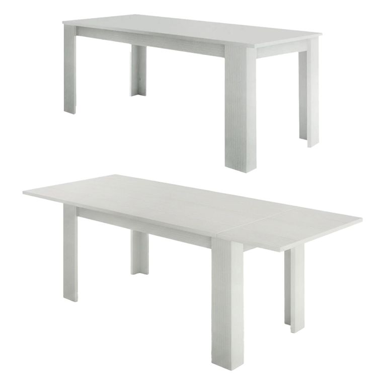 Tavolo allungabile 8-12 posti 160-210x90cm bianco anticato -Agenore