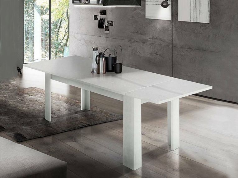 Tavolo allungabile 8-12 posti 160-210x90cm bianco anticato -Agenore