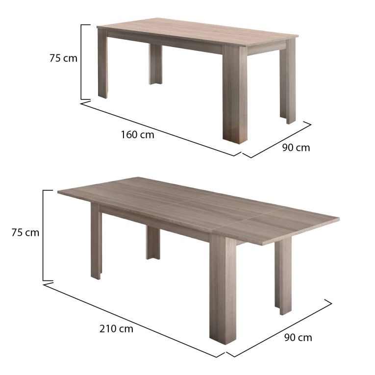 Tavolo allungabile 8-12 posti 160-210x90cm rovere -Agenore
