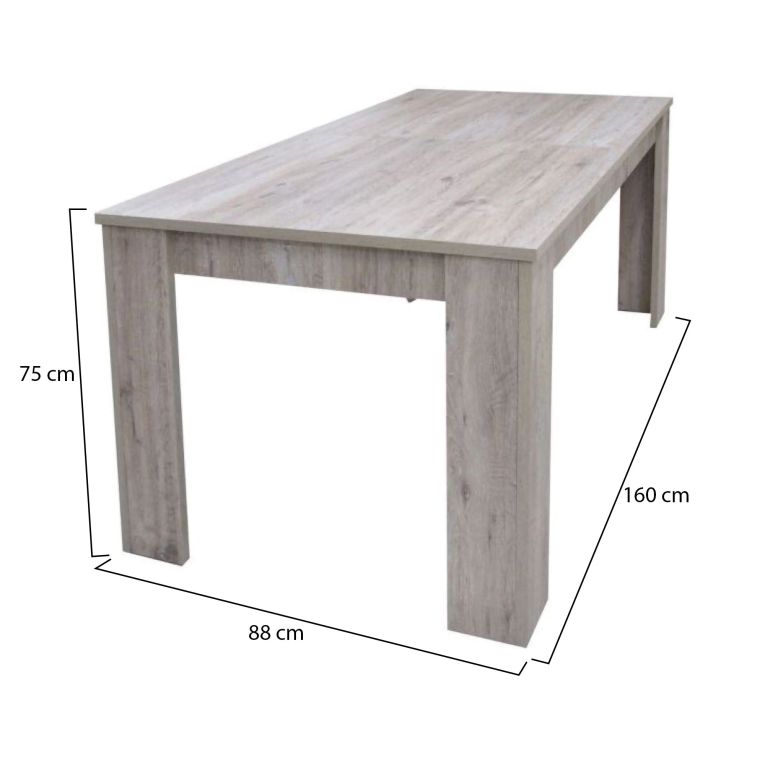Tavolo allungabile Albatera, Consolle allungabile, Tavolo da pranzo allungabile, Consolle estensibile da cucina, 160-220x88h75 cm, Rovere
