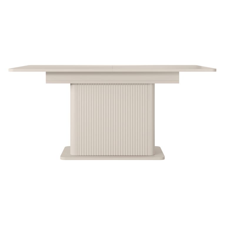 Tavolo Allungabile Beige 8 Posti Allungabile 160x90x75h cm, Meccanismo Estensione Allunga Centrale - Kariteni