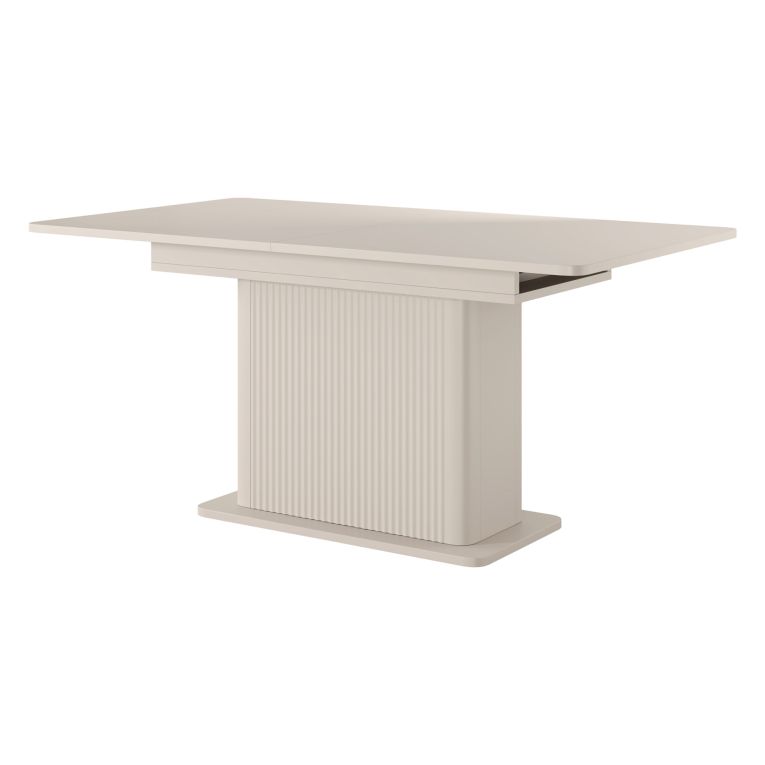 Tavolo Allungabile Beige 8 Posti Allungabile 160x90x75h cm, Meccanismo Estensione Allunga Centrale - Kariteni