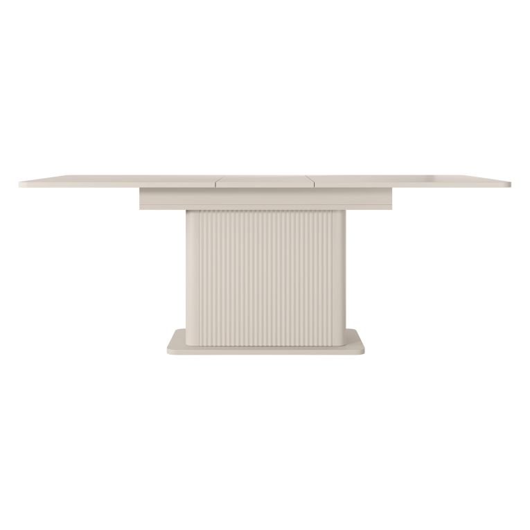 Tavolo Allungabile Beige 8 Posti Allungabile 160x90x75h cm, Meccanismo Estensione Allunga Centrale - Kariteni