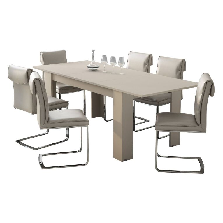 Tavolo Allungabile Beige Allungabile Meccanismo Estensione Allunga Centrale 220x90x75h cm, Lunghezza Massima 220 cm - Campora