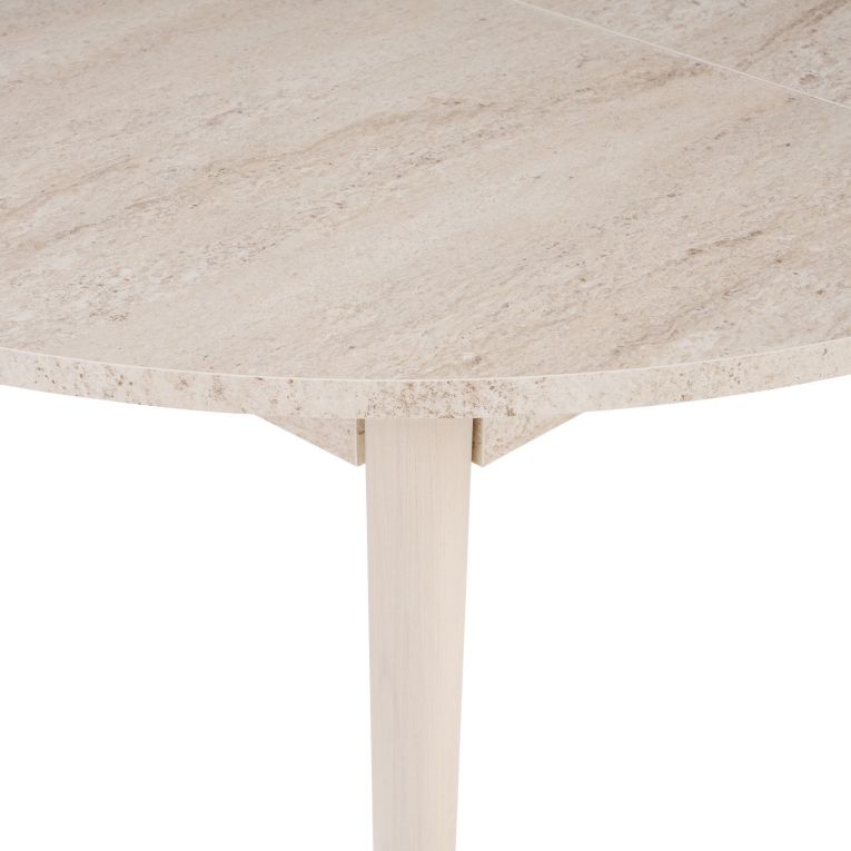 Tavolo Allungabile Beige Marmo 6 Posti Allungabile 100x100x75h cm, Meccanismo Estensione Allunga Centrale - Bee