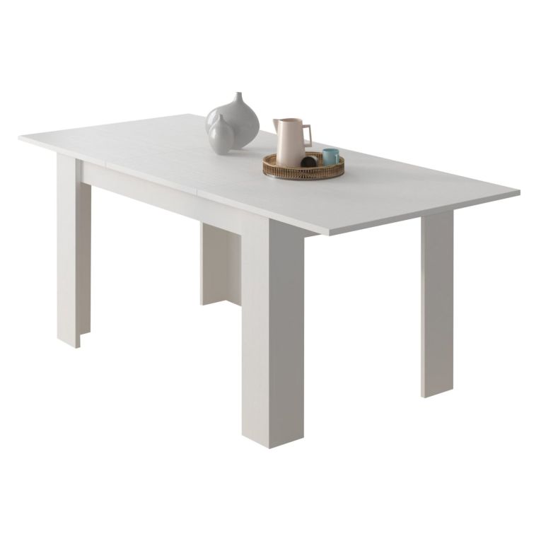 Tavolo Allungabile Bianco Allungabile Meccanismo Estensione Allunga Centrale 200x90x75h cm, Lunghezza Massima 200 cm - Marene