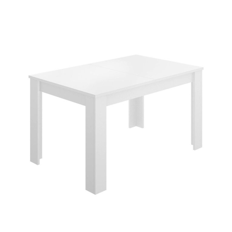 Tavolo Allungabile Bianco Lucido 8 Posti Allungabile 190x90x77h cm, Meccanismo Estensione Allunga Centrale - Dencio
