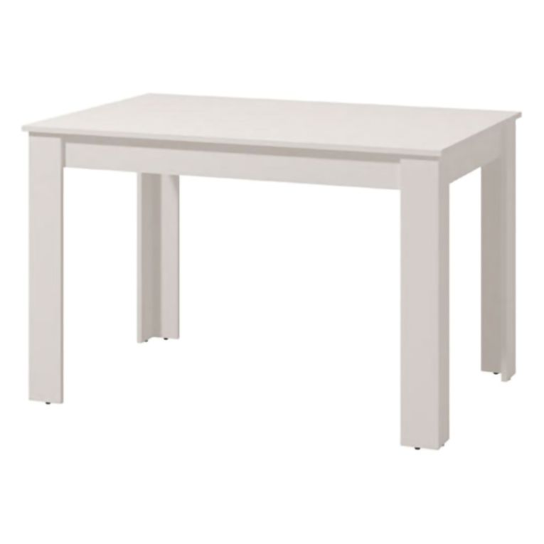Tavolo Allungabile Bianco Opaco 8 Posti Allungabile 120x80x76h cm, Meccanismo Estensione Allunga Centrale - Marudo