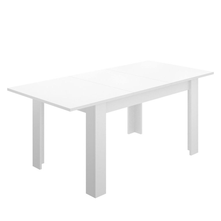 Tavolo allungabile Caladora, Consolle estensibile multiposizione, Tavolo da pranzo con allunga, 140-190x90h77 cm, Bianco