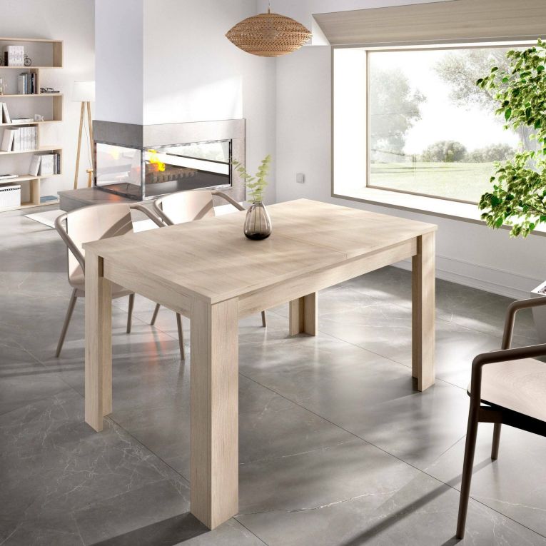 Tavolo allungabile Caladora, Consolle estensibile multiposizione, Tavolo da pranzo con allunga, 140-190x90h77 cm, Rovere