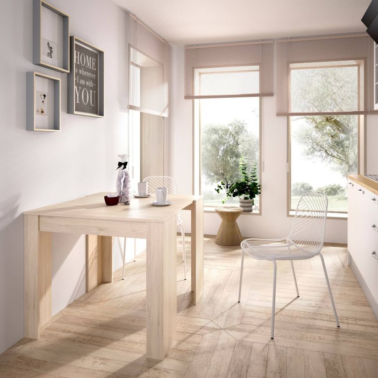 Tavolo allungabile Cognolo, Consolle estensibile multiposizione, Tavolo da pranzo multiuso, 54-239x90h77 cm, Rovere