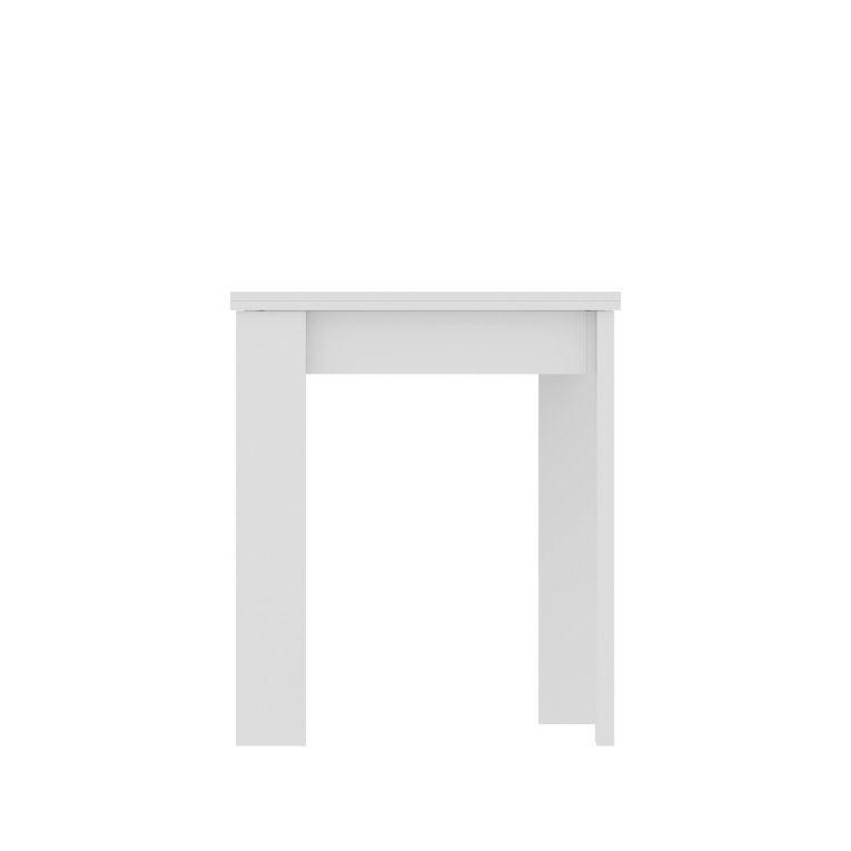 Tavolo allungabile Comer, Consolle estensibile multiposizione,Tavolo consolle ausiliare pieghevole, 79-134x67h79 cm, Bianco
