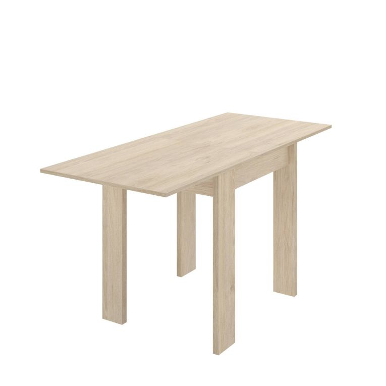 Tavolo allungabile Comer, Consolle estensibile multiposizione,Tavolo consolle ausiliare pieghevole, 79-134x67h79 cm, Rovere