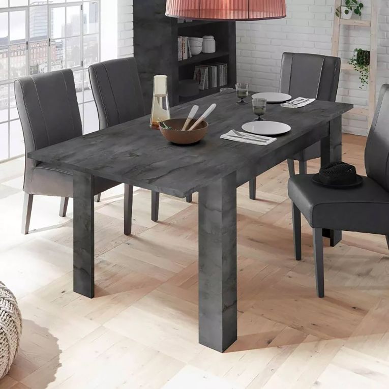 Tavolo allungabile Corbara, Consolle con allunghe, Tavolo da pranzo multiuso, Ripiano estensibile da cucina, Made in Italy, 137x90 h79 cm, Ardesia