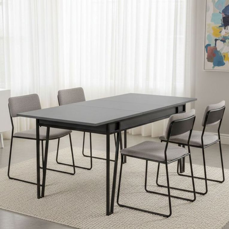 Tavolo allungabile elegante 6-8 posti 170x80cm antracite - Terralba