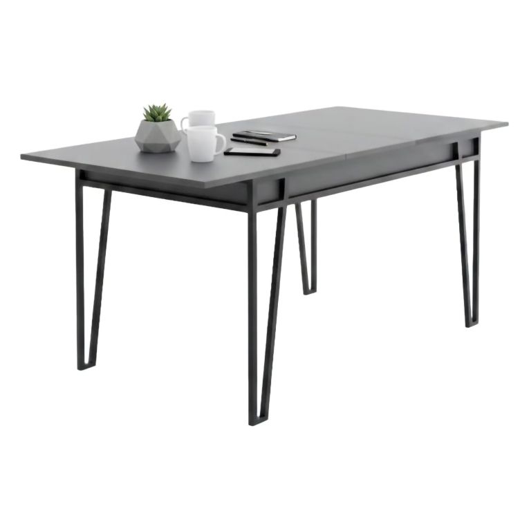 Tavolo allungabile elegante 6-8 posti 170x80cm antracite - Terralba