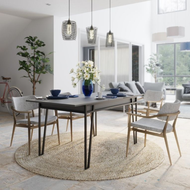Tavolo allungabile elegante 6-8 posti 170x80cm antracite - Terralba