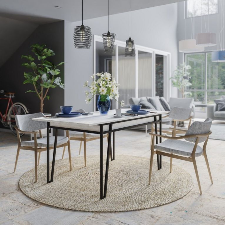 Tavolo allungabile elegante 6-8 posti 170x80cm bianco - Terralba
