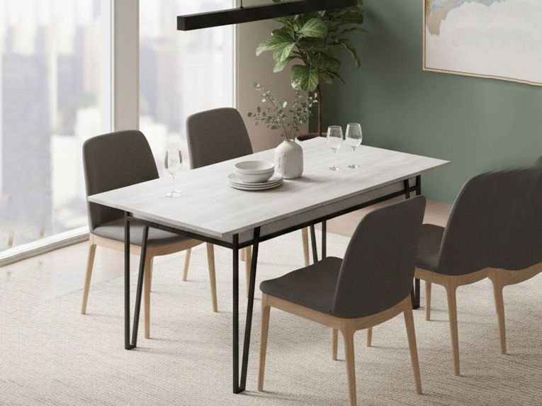 Tavolo allungabile elegante 6-8 posti 170x80cm bianco - Terralba