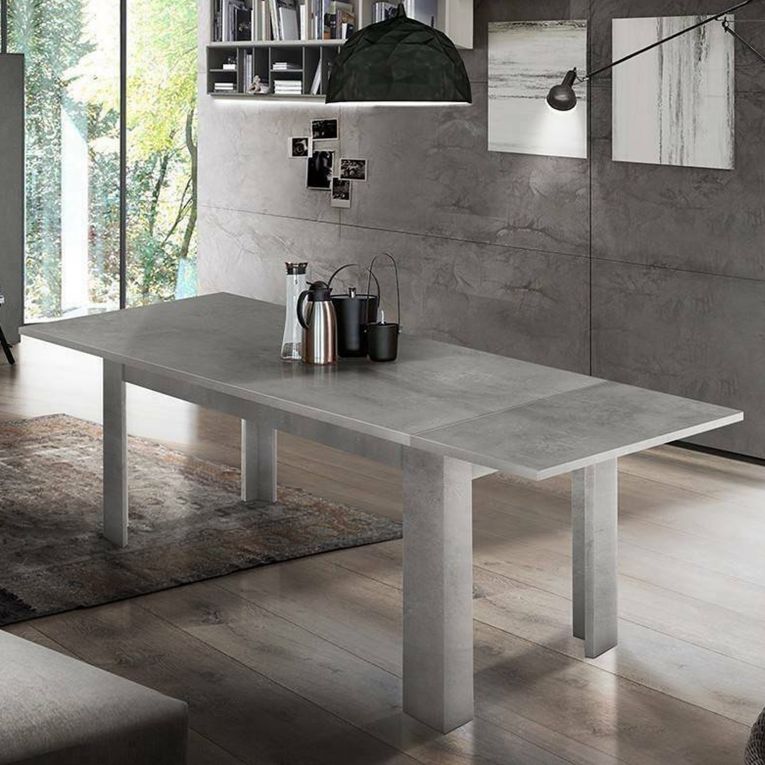 Tavolo allungabile grande 8-12 posti 160-210x90cm grigio - Agenore