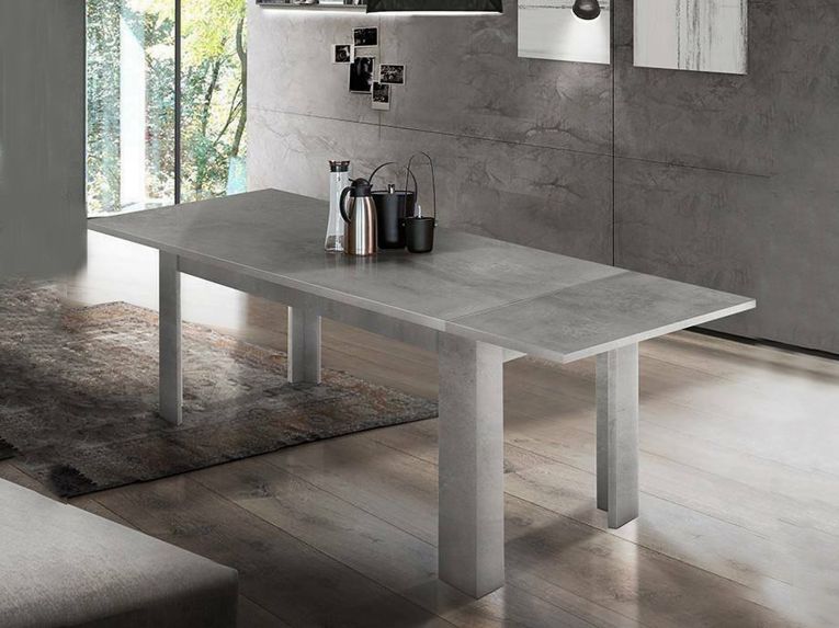 Tavolo allungabile grande 8-12 posti 160-210x90cm grigio - Agenore