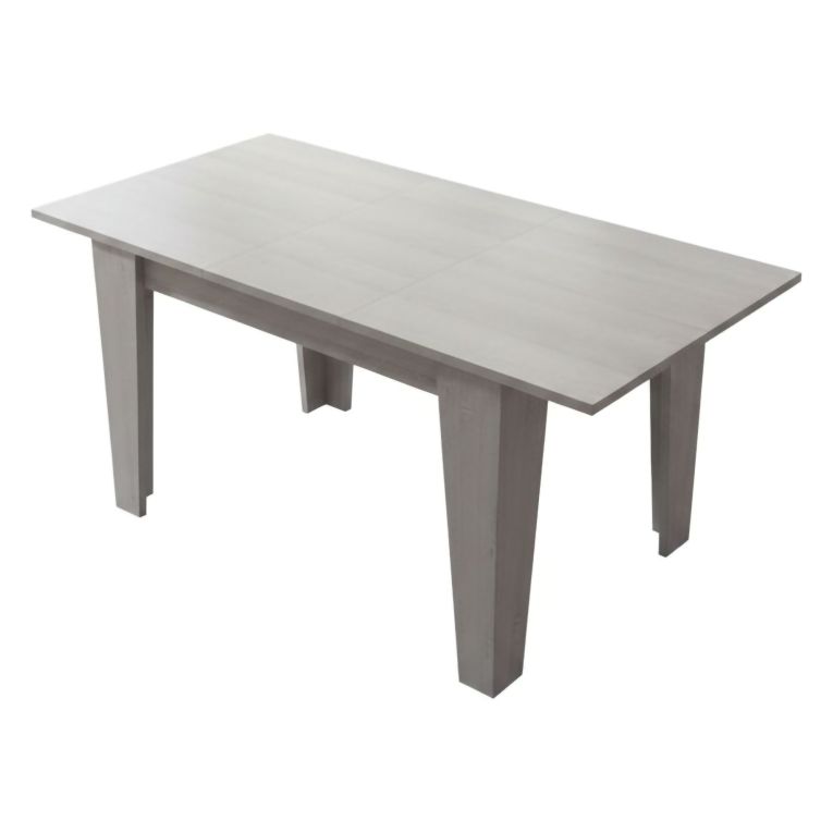 Tavolo Allungabile Grigio Cemento Allungabile Meccanismo Estensione Allunga Centrale 160x80x78h cm, Lunghezza Massima 160 cm - Pizzoli