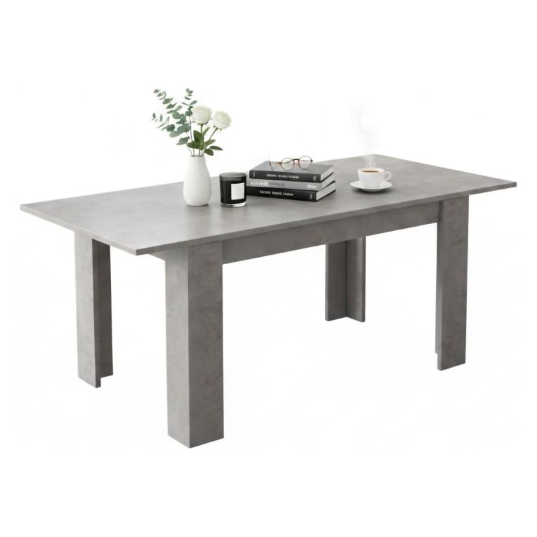 Tavolo Allungabile Grigio Cemento Allungabile Meccanismo Estensione Allunga Centrale 200x90x75h cm, Lunghezza Massima 200 cm - Marene